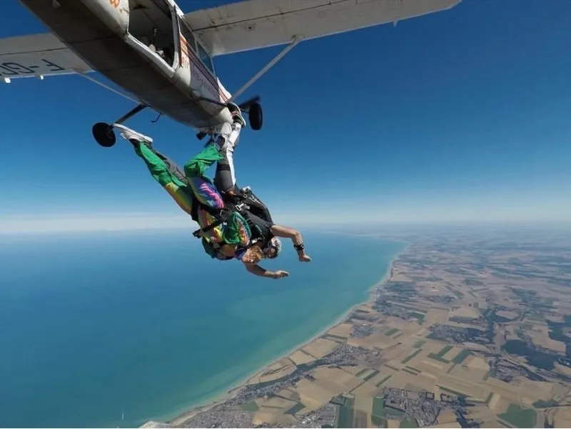 Chute libre tandem vue sur la cote